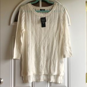 Long White Sweater Size Large